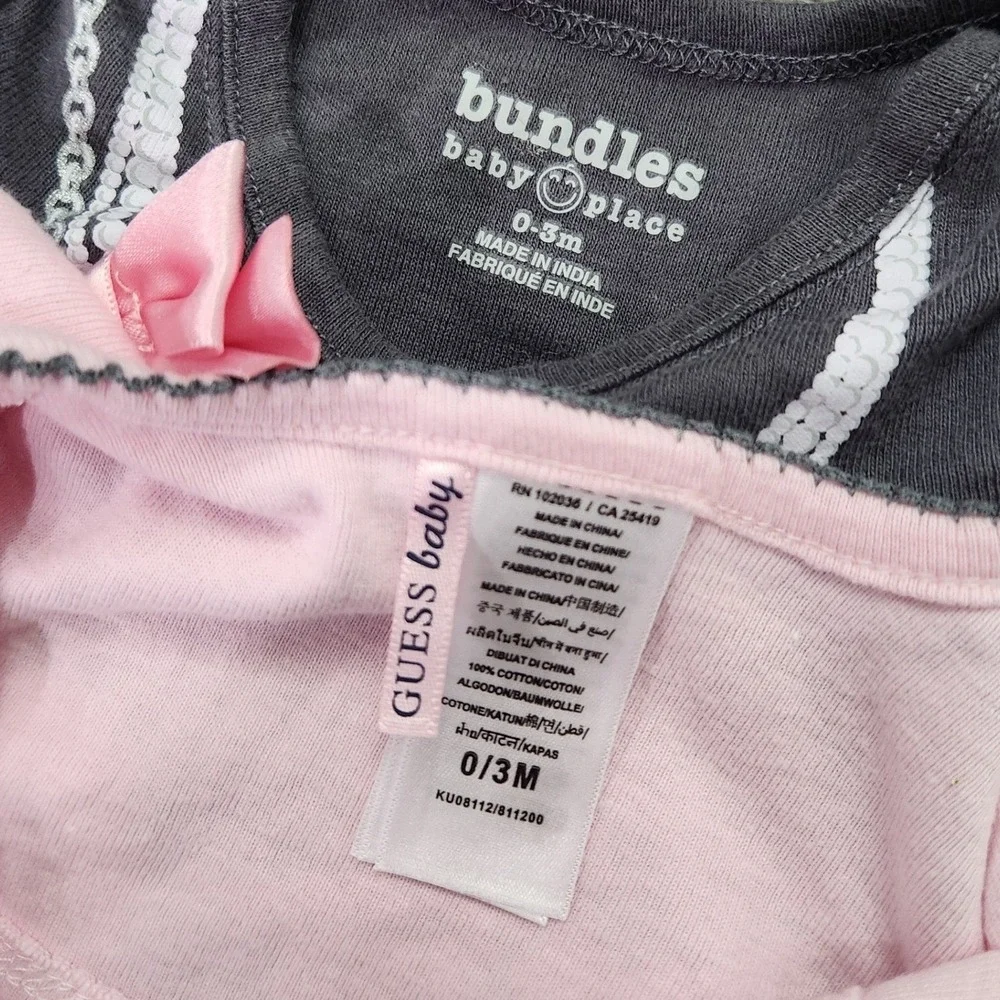 Baby Girl size 0-3 Lot‎ bundle of 9 pieces Leggings + bodysuits + outfits